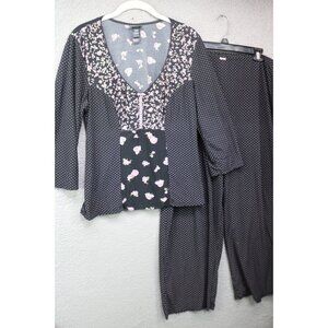 Bisou Bisou by Michele Bohbot Pajama Set-Size Large-Very Soft-Wide Leg